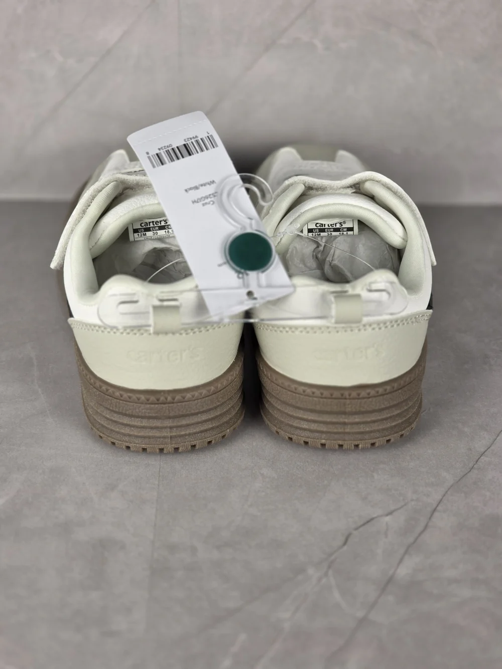 Carter’s Boys’ Sneakers Size 12 – White, Gray & Black